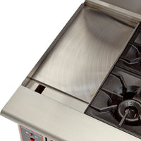American Range - 48" Stainless Steel Restaurant Range 12" Griddles, 6 Burners, and 20" 2 Space Storage Bases - AR-12G-6B-DSB
