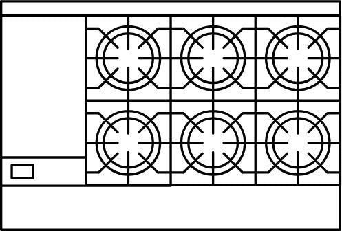American Range - 48" Stainless Steel Restaurant Range 12" Griddles With 6 Burners, (1) 26.5" Convection Oven and Storage Base - AR-12G-6B-CL-SBR