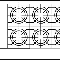 American Range - 48" Stainless Steel Restaurant Range 12" Griddles With 6 Burners, (1) 26.5" Convection Oven and Storage Base - AR-12G-6B-CL-SBR
