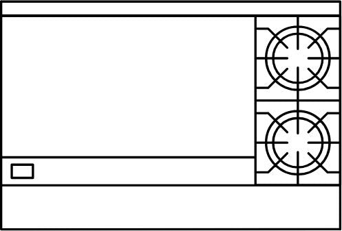 American Range - 48" Stainless Steel Restaurant Range 36" Griddles, 2 Burners, and 20" 2 Space Storage Bases - AR-36G-2B-DSB