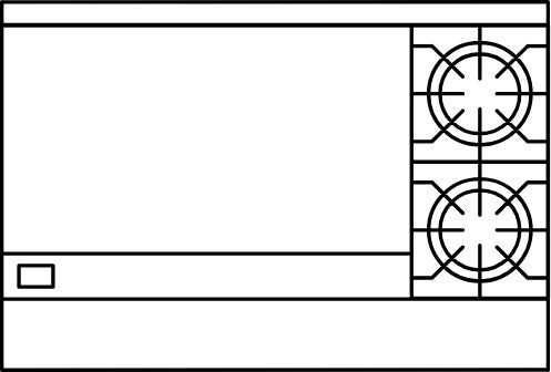 American Range - 48" Stainless Steel Restaurant Range 36" Griddles With 2 Burners, (1) 26.5" Standard Oven and Storage Base - AR-36G-2B-126L-SBR