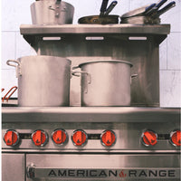 American Range - 48" Stainless Steel Restaurant Range 8 Burners, and 20" 2 Space Standard Oven - AR-8