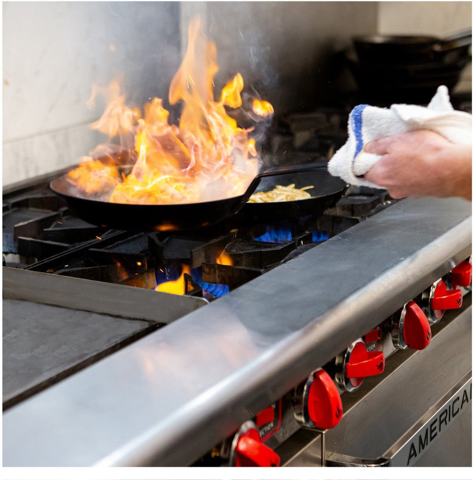 American Range - 48" Stainless Steel Restaurant Range 8 Burners, and 20" 2 Space Storage Bases - AR-8-DSB