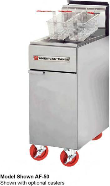 American Range - 50 lb Stainless Steel 3 Burner Tube Fryer - AF-50