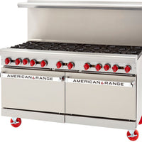 American Range - 60" Restaurant Range 10 Burners With 26.5" 2 Space Standard Oven, Stainless Steel - AR-10