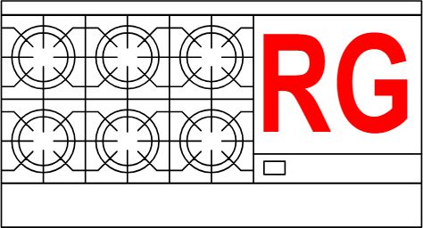 American Range - 60" Restaurant Range 24" Raised Griddles, 6 Burners With 26.2" 2 Standard Ovens, Stainless Steel - AR-6B-24RG