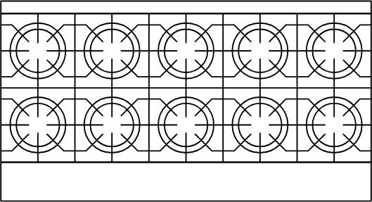 American Range - 60" Stainless Steel Restaurant Range 10 Burners With 26.5" 1 Convection Oven and 1 Storage Base - AR-10-CL-SBR