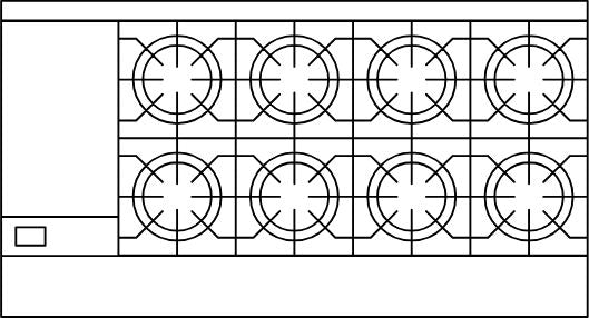 American Range - 60" Stainless Steel Restaurant Range 12" Griddles and 8 Burners With 26.5" 1 Convection Oven and 1 Standard Oven - AR-12G-8B-CL-126R