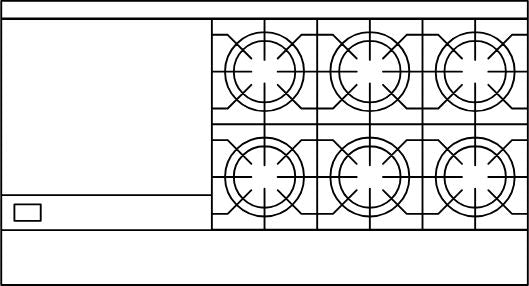 American Range - 60" Stainless Steel Restaurant Range 24" Griddles and 6 Burners With 26.5" 1 Convection Oven and 1 Standard Oven - AR-24G-6B-CL-126R