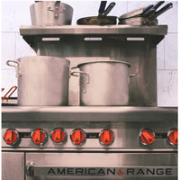 American Range - 60" Stainless Steel Restaurant Range 24" Griddles and 6 Burners With 26.5" 1 Standard Oven and 1 Storage Base - AR-24G-6B-126L-SBR