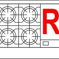 American Range - 60" Stainless Steel Restaurant Range 24" Raised Griddles, 6 Burners With 26.5" 1 Convection Oven and 1 Storage Base - AR-6B-24RG-CL-SBR