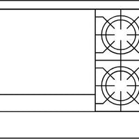 American Range - 60" Stainless Steel Restaurant Range 36" Griddles and 4 Burners With 26.5" 1 Standard Oven and 1 Storage Base - AR-36G-4B-126L-SBR