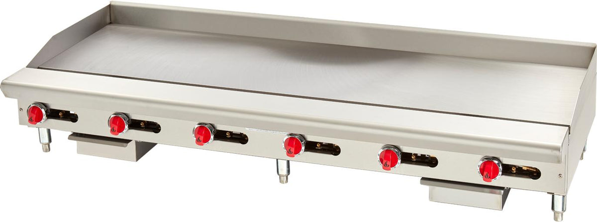 American Range - 72" Stainless Steel 1" Thermostatic Griddle and 21" Deep Plate Griddle - ARTG-72