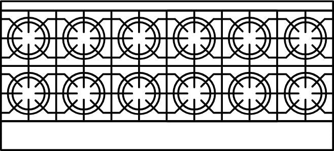 American Range - 72" Stainless Steel Green Flame Range 12 Burners With 2 Standard Ovens - ARGF-12