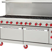American Range - 72" Stainless Steel Green Flame Range 12 Burners With 2 Standard Ovens - ARGF-12