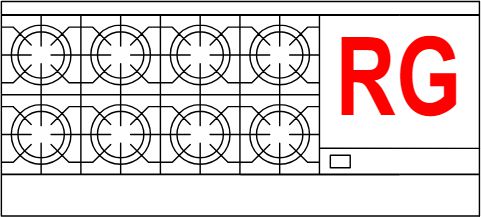 American Range - 72" Stainless Steel Restaurant Range 24" Raised Griddles, 8 Burners With 26.5" 1 Convection Oven and 1 Storage Base - AR-8B-24RG-CL-SBR