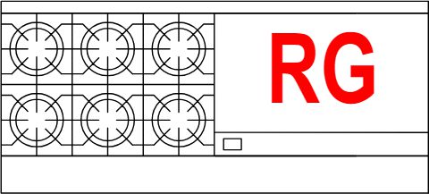 American Range - 72" Stainless Steel Restaurant Range 36" Raised Griddles, 6 Burners With 26.5" 2 Convection Ovens - AR-6B-36RG-CC