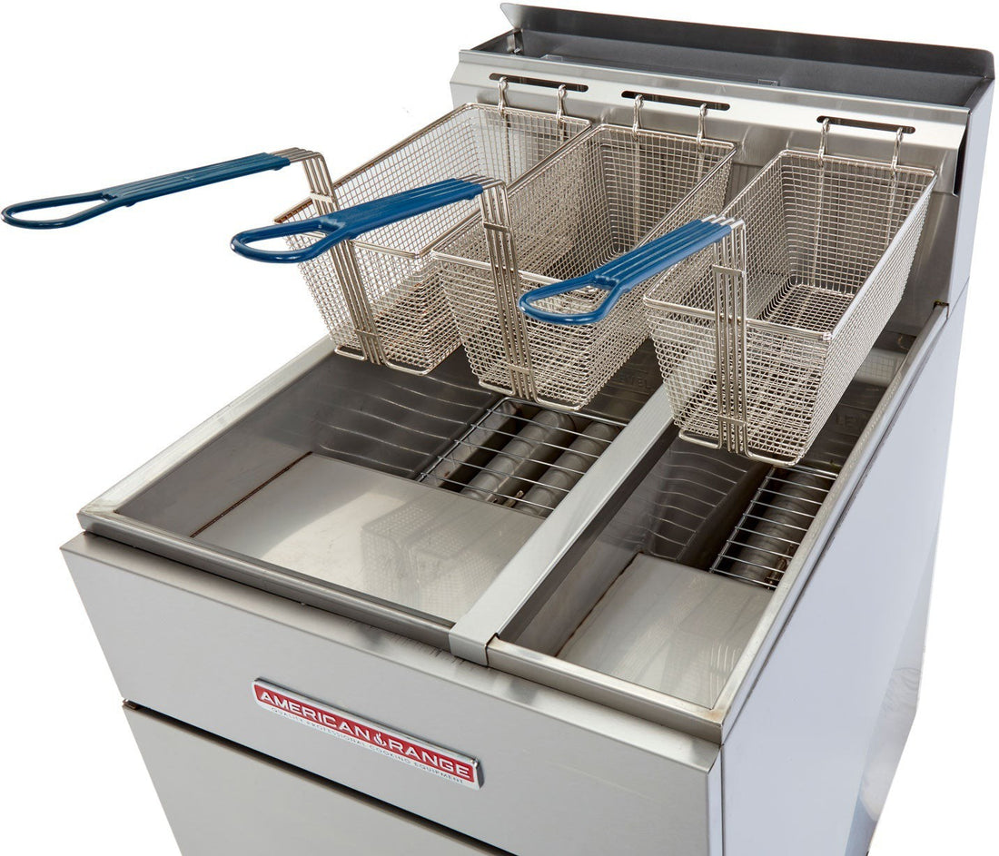 American Range - 7.75" Stainless Steel Restaurant Range Half and Full Size Fryers - AF-50/25
