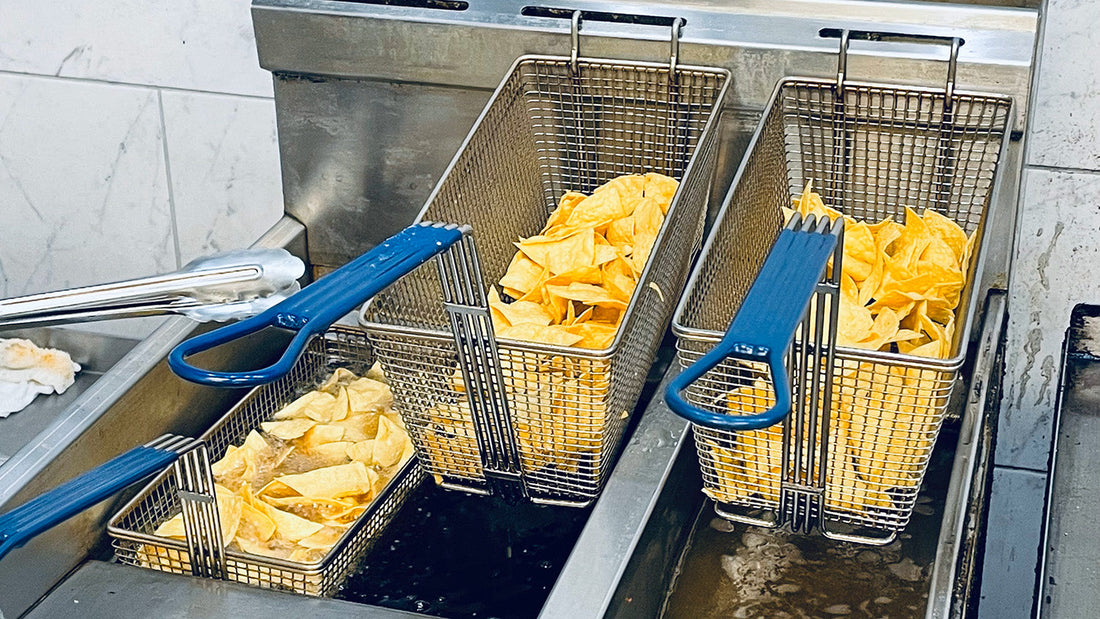 American Range - 7.75" Stainless Steel Restaurant Range Half and Full Size Fryers - AF-50/25