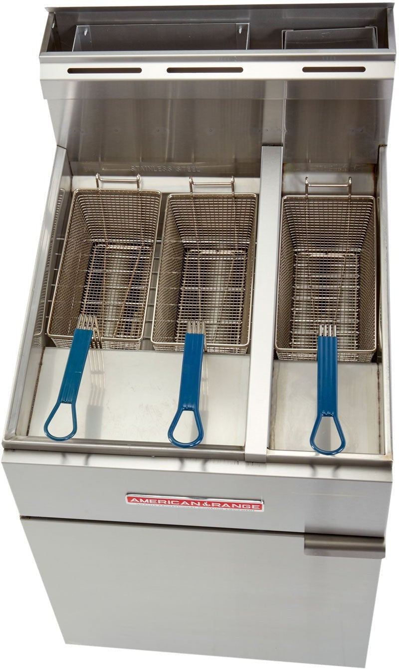 American Range - 7.75" Stainless Steel Restaurant Range Half and Full Size Fryers - AF-50/25 - SPECIAL ORDER ITEM