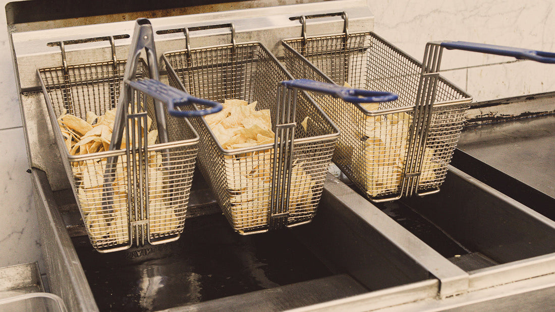 American Range - 7.75" Stainless Steel Restaurant Range Half and Full Size Fryers - AF-50/25 - SPECIAL ORDER ITEM