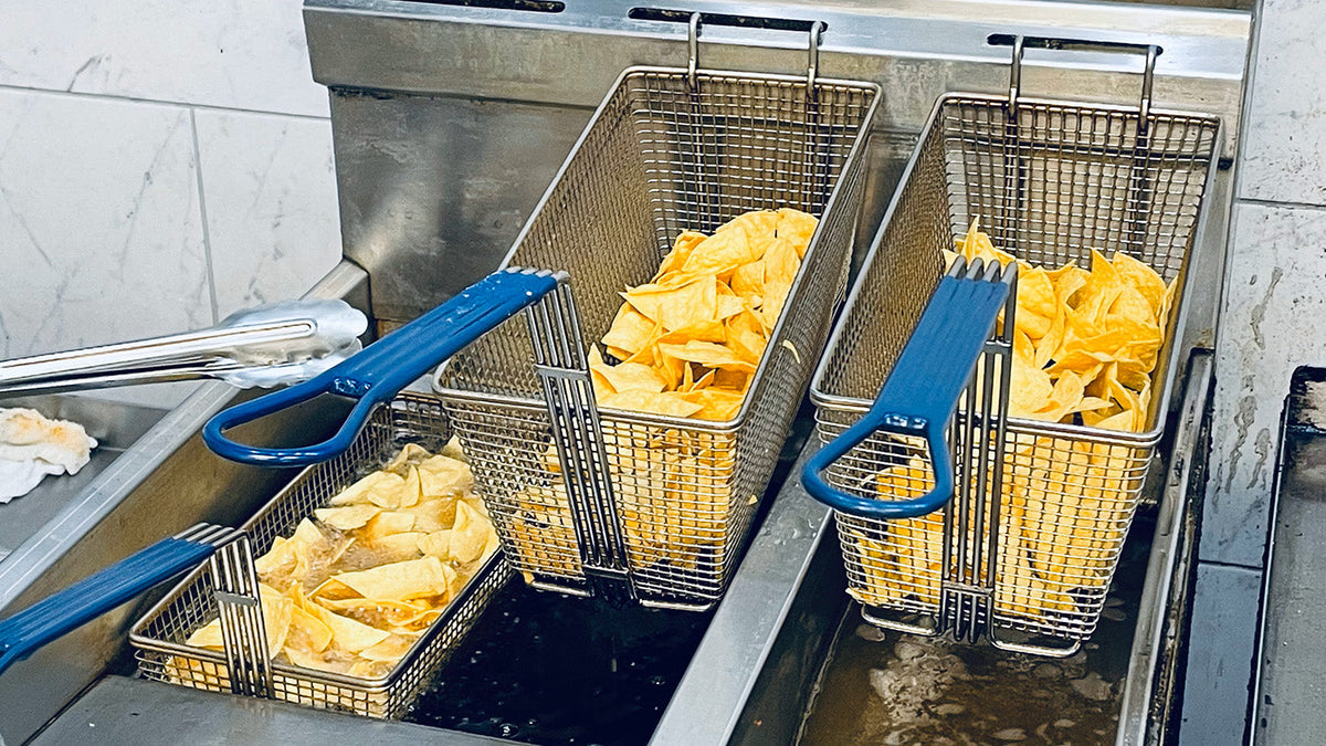 American Range - 7.75" Stainless Steel Restaurant Range Half and Full Size Fryers - AF-50/25 - SPECIAL ORDER ITEM