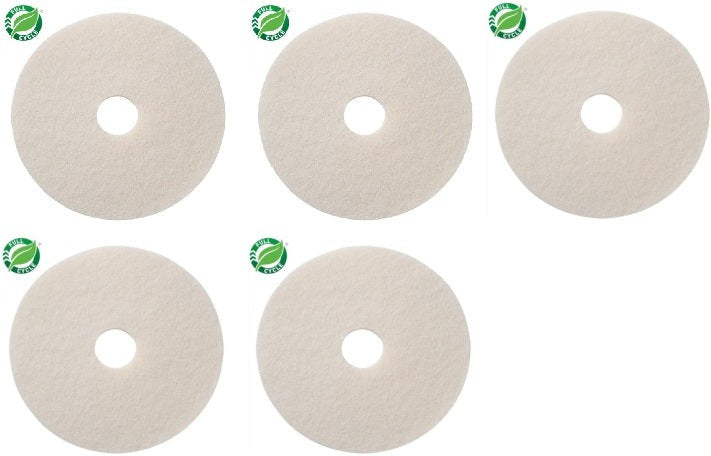 Americo - 12" White Polish Floor Pads, 5/Cs - 401212