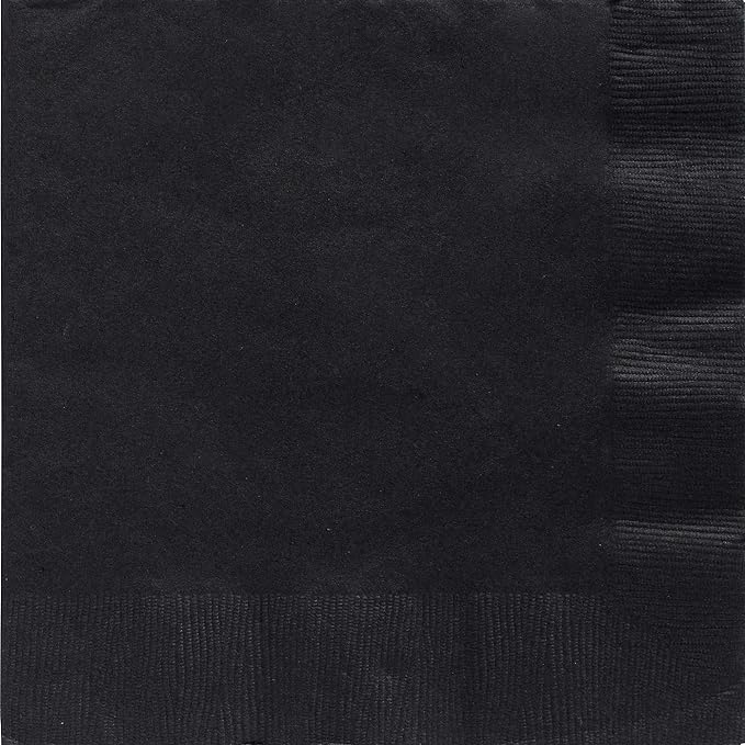 Amscan - 8" x 8" 2ply Black Dinner Napkins, 480/Cs - 62216.10