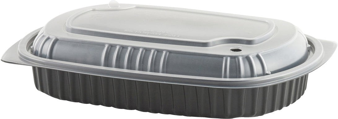 Anchor Packaging - 10" x 7" Hot App Half Slab Rib Container Combo, 125/Cs - 4117100