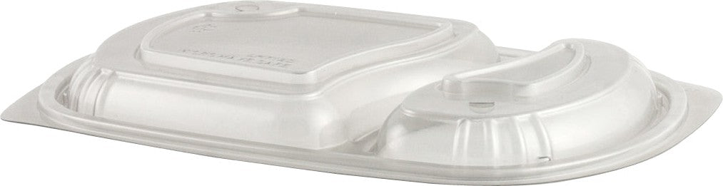 Anchor Packaging - 10.25" x 7.25" x 1.08" Microwaves 2 Compartment Clear Dome Lid, 252/Cs - 4330712