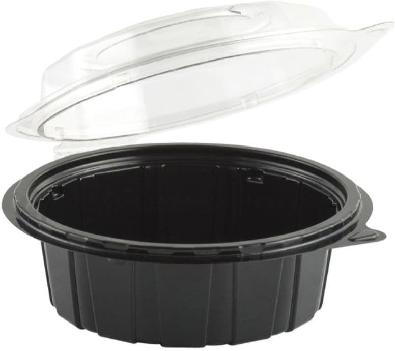 Anchor Packaging - 18 Oz Black Base Gourmet Classics Clear Dome With Hinged Deep Clamshell Container, 200/Cs - 4776502