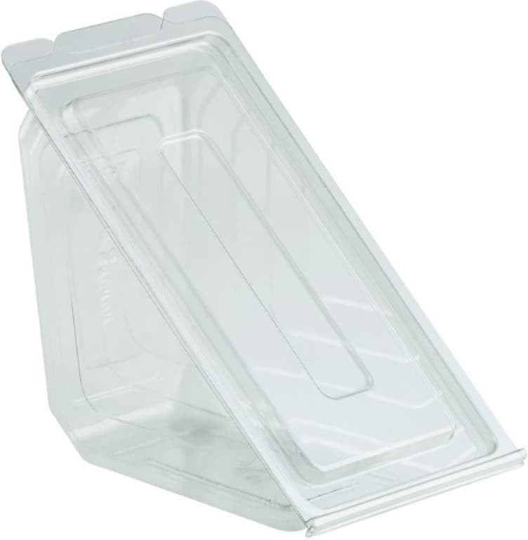 Anchor Packaging - 6.63" x 3.56" x 3.52" PET Plastic Deli View Hinged Sandwich Container, 250/Cs - 4511019 (Special Order Item)