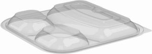Anchor Packaging - 8.46" x 8.46" x 0.96" Culinary Squares 3 Compartment Microwavable Dome Lid, 300/Cs - 4338523