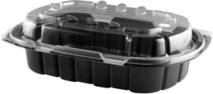 Anchor Packaging - 9" X 6" Black Base / Clear Anti Fog Lid Crisp Food Combo Container, 126/Cs - 4111424
