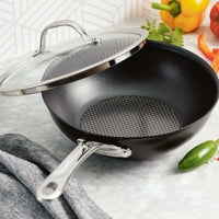 Anolon - 10" Black Hybrid Nonstick Wok With Lid - 14344
