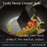 Anolon - 10" Black Hybrid Nonstick Wok With Lid - 14344