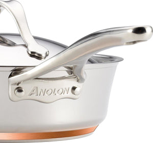 Anolon - 10 PC Nouvelle Copper/Stainless Steel Cookware Set With 5-Ply Copper Base - 75818