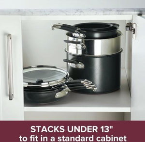Anolon - 10 PC Smart Stack Hard Anodized Nesting Cookware Set - 87537