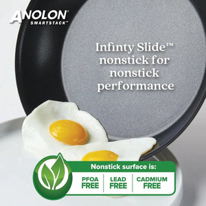 Anolon - 10 PC Smart Stack Hard Anodized Nesting Cookware Set - 87537