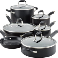 Anolon - 11 PC Advanced Home Hard Anodized Non-Stick Cookware Set Onyx - 84652