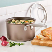 Anolon - 3 QT, 2.8 L Ascend Hard Anodized Nonstick Saucepan with Lid - 85105