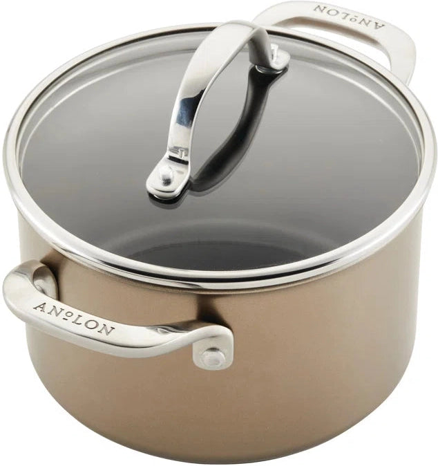 Anolon - 4 QT, 3.8 L Ascend Hard Anodized Nonstick Saucepot with Lid - 85106