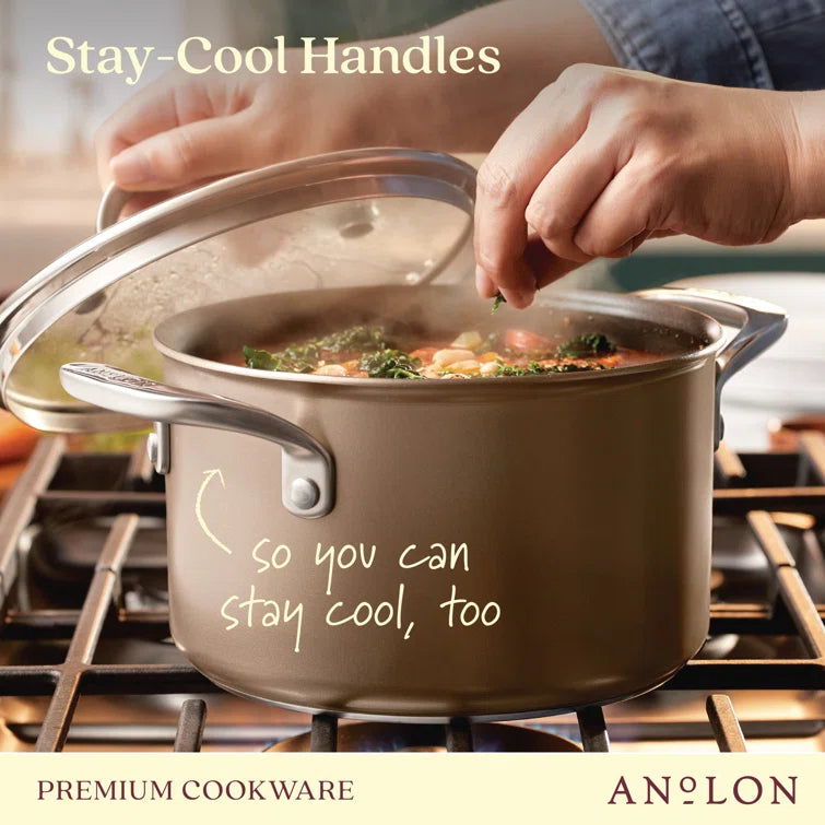 Anolon - 4 QT, 3.8 L Ascend Hard Anodized Nonstick Saucepot with Lid - 85106