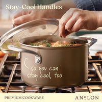 Anolon - 4 QT, 3.8 L Ascend Hard Anodized Nonstick Saucepot with Lid - 85106