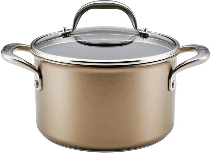 Anolon - 4 QT, 3.8 L Ascend Hard Anodized Nonstick Saucepot with Lid - 85106