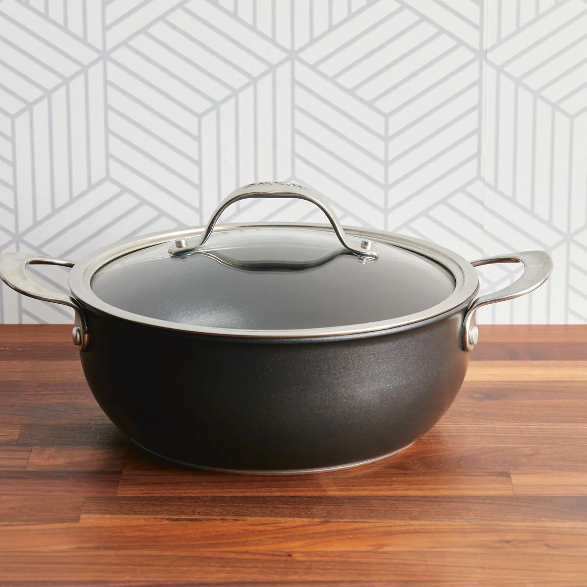 Anolon - 4 Qt Black Hybrid Nonstick Casserole Pan With Lid - 14386