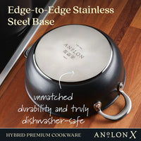 Anolon - 4 Qt Black Hybrid Nonstick Casserole Pan With Lid - 14386
