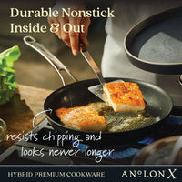 Anolon - 4 Qt Black Hybrid Nonstick Casserole Pan With Lid - 14386
