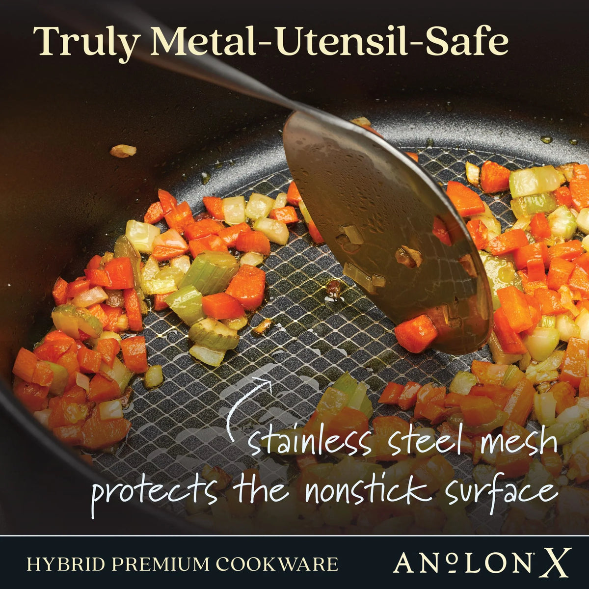 Anolon - 4 Qt Black Hybrid Nonstick Casserole Pan With Lid - 14386