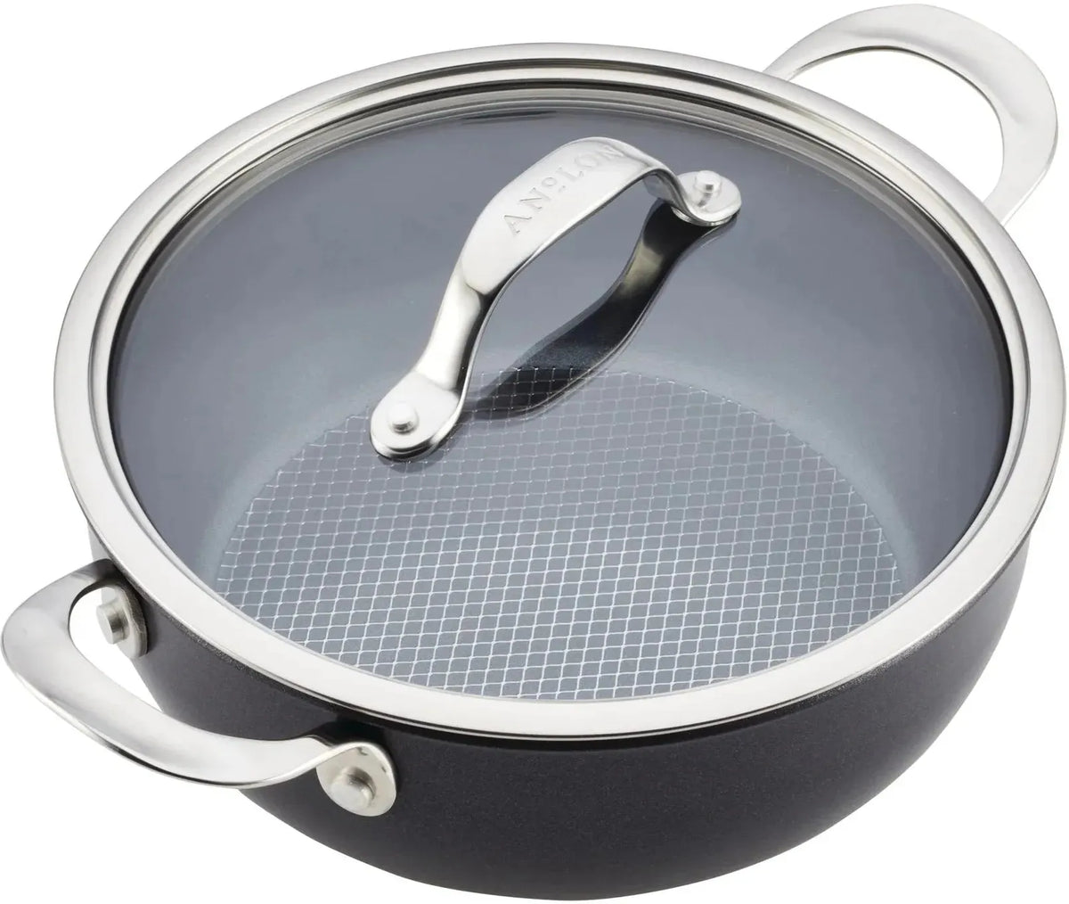Anolon - 4 Qt Black Hybrid Nonstick Casserole Pan With Lid - 14386